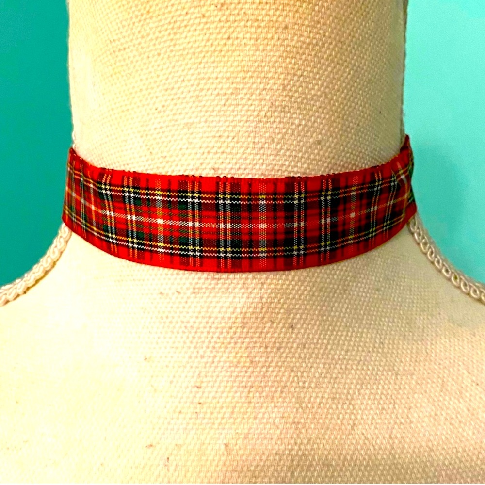 Red Tartan Plaid Choker l